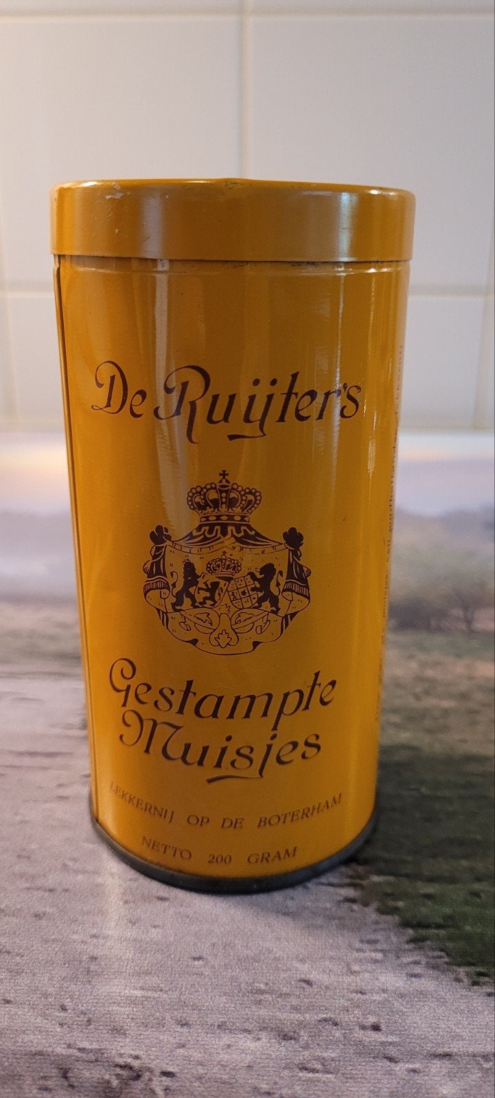 Vintage De Ruijter's Gestampte Muisjes blik, Antiek en Kunst, Ophalen of Verzenden