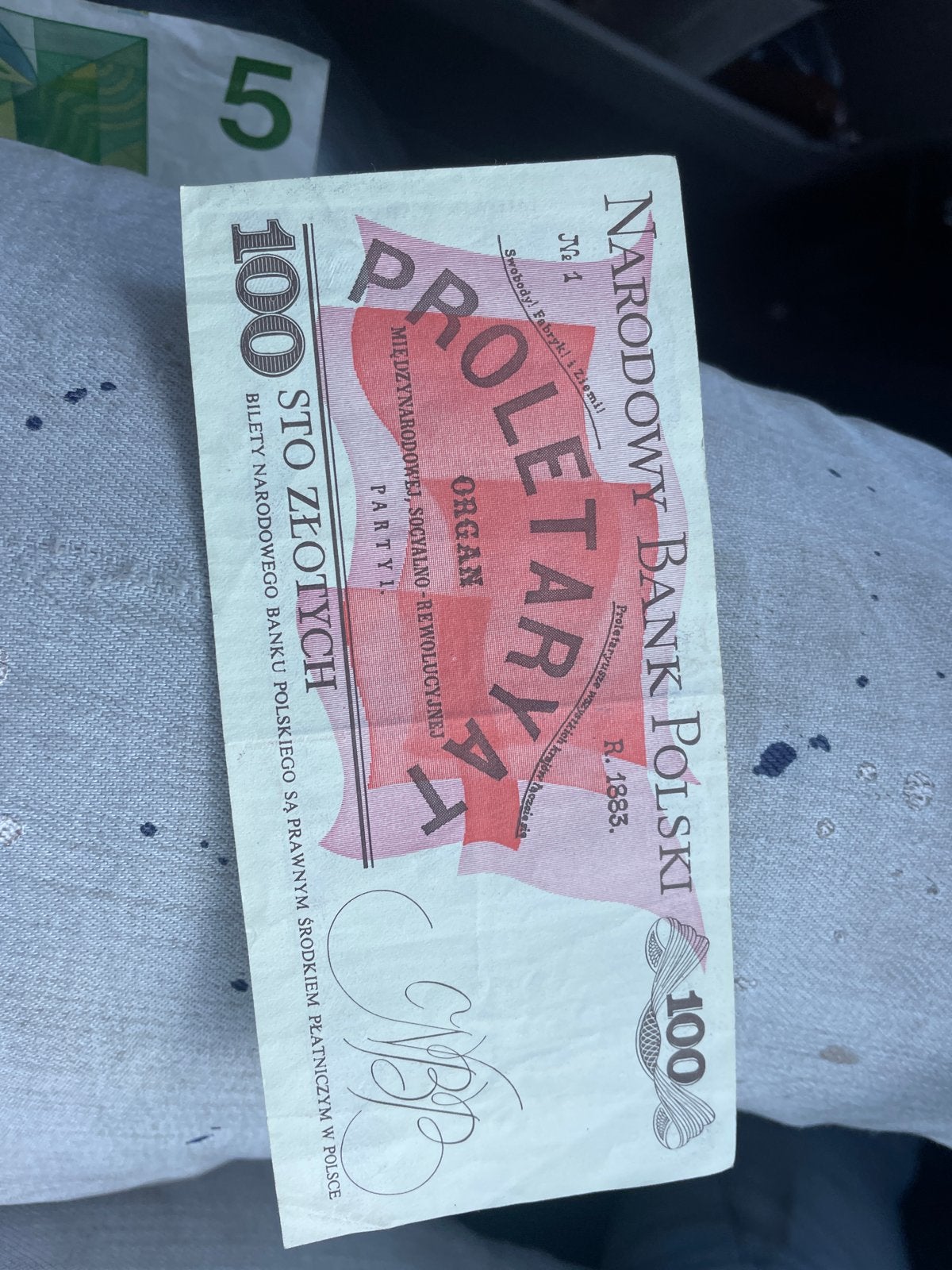 Zeldzaam 100 Złotych Proletaryat biljet uit 1883, Ophalen, Euro's, Los biljet