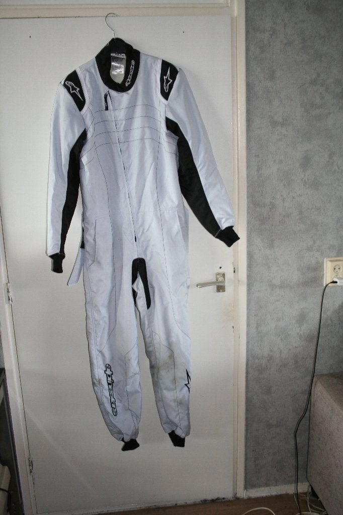 Alpinestars karting pak wit/zwart maat EU 46, Sport en Fitness, Karting, Ophalen, Gebruikt, Kleding of Schoenen