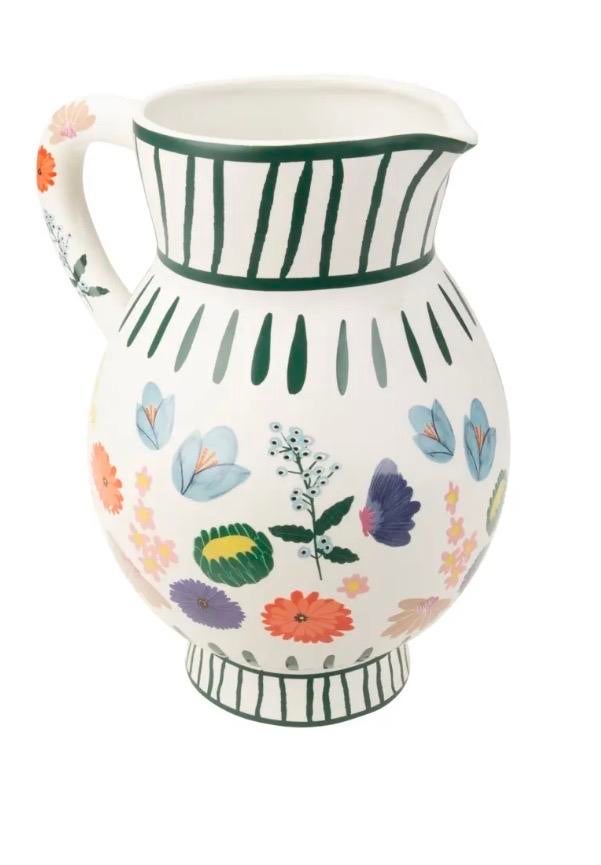 Leuke Karwei vaas Fay van keramiek met bloemmotief, Ophalen of Verzenden, Zo goed als nieuw