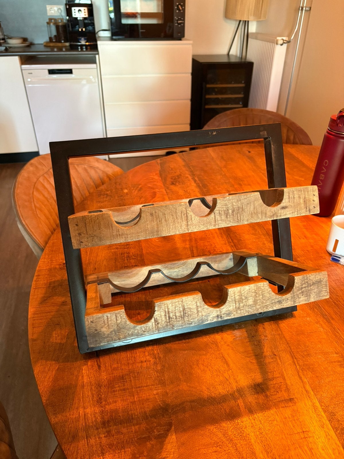 Wijnrek, Ophalen, 5 tot 15 flessen, Zo goed als nieuw, Metaal