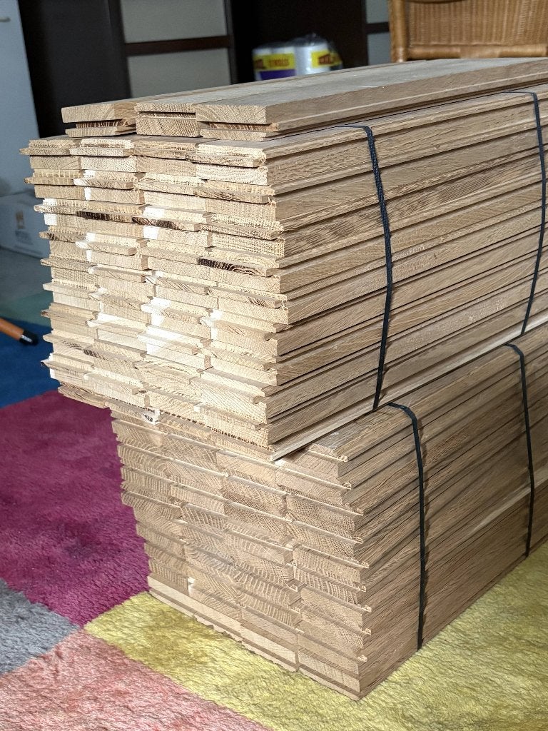 Te Koop Massief eiken planken rondom mes en groef., Ophalen, Nieuw