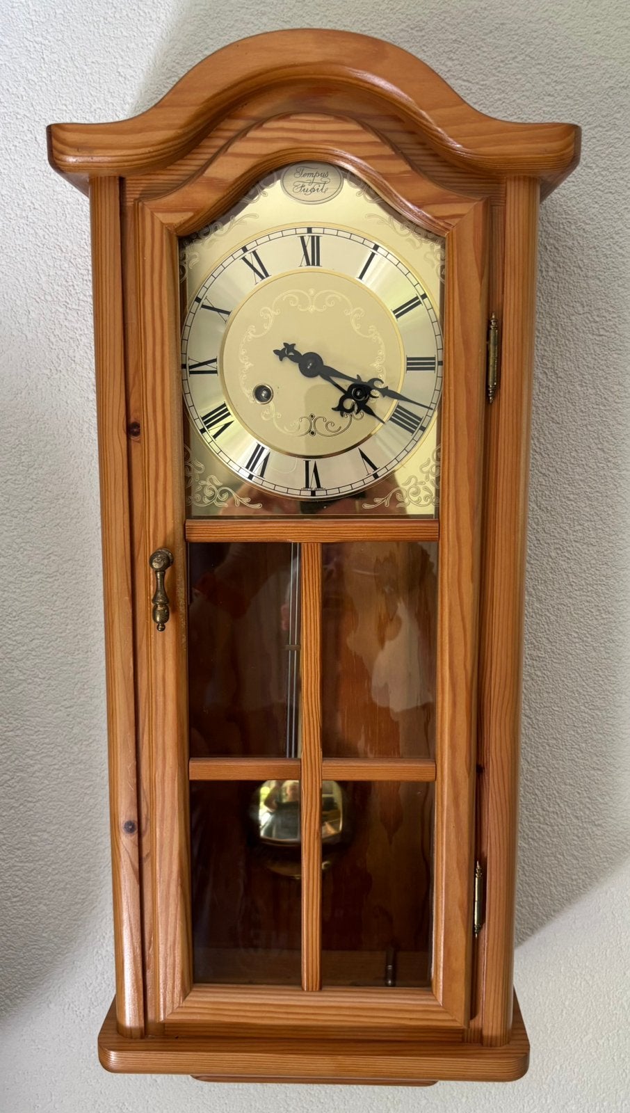 Grenen Klok - Tempus Fugit, Antiek en Kunst, Ophalen
