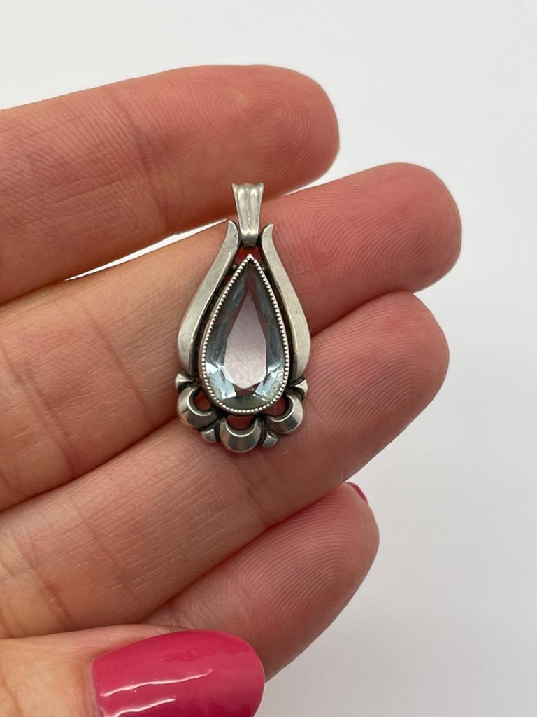 D988 Prachtige zilveren art nouveau hanger, Sieraden, Tassen en Uiterlijk, Antieke sieraden, Ophalen of Verzenden, Zilver, Hanger