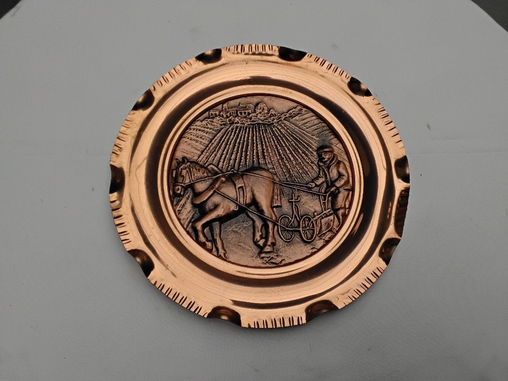 Wandbordje van rood koper, Antiek en Kunst, Antiek | Koper en Brons, Ophalen, Koper