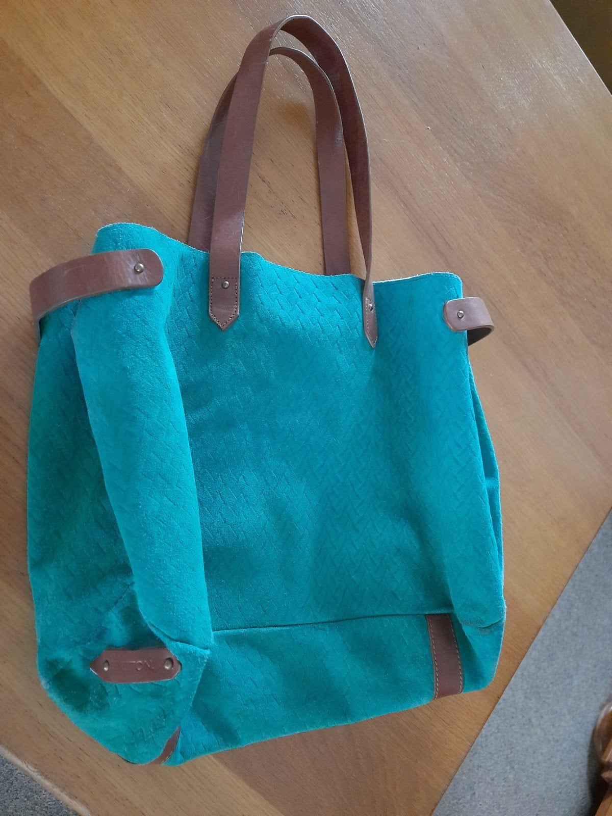 BIG SHOPPER TAS 100% LEER, 30 cm of meer, Nieuw, Ophalen of Verzenden, Groen
