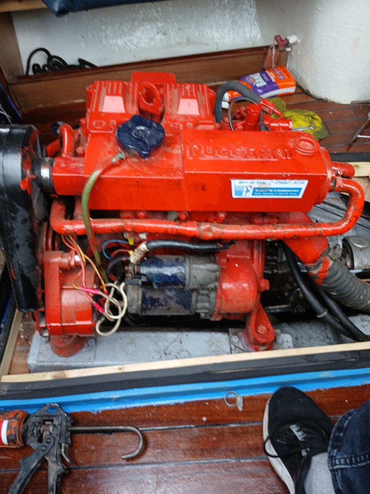 Rugerinie scheepmotor met keerkoppeling, Watersport en Boten, Ophalen of Verzenden, Gebruikt