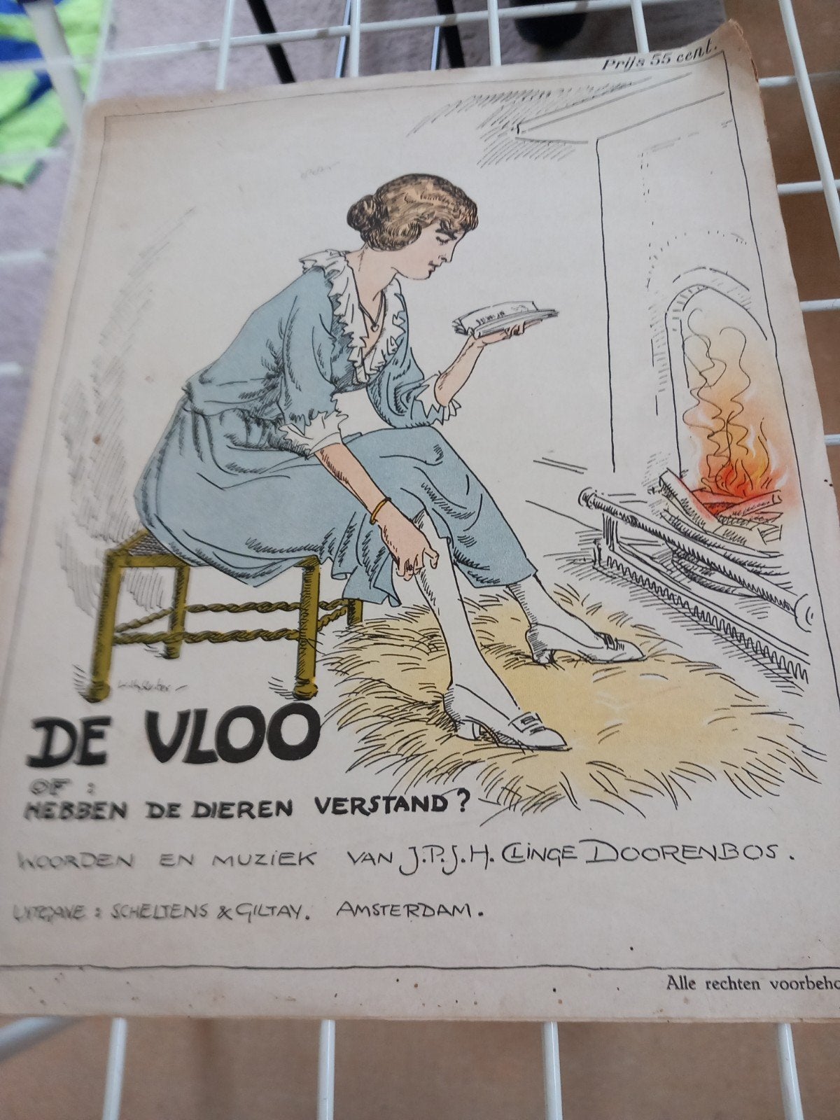 Antieke bladmuziek: De Vloo, Ich grüße Dich, Het Vogeltje, Boeken, Muziek, Ophalen of Verzenden, Gelezen, Algemeen, J.P.J.H. Cinge Doorenbos, Fr. Portius