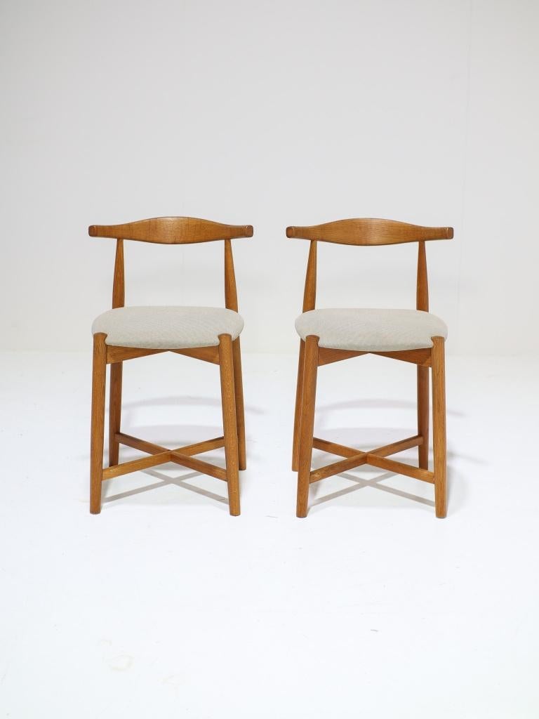 2x Barstoelen Findahl eiken Deens vintage, Ophalen, -, Midcentury, -