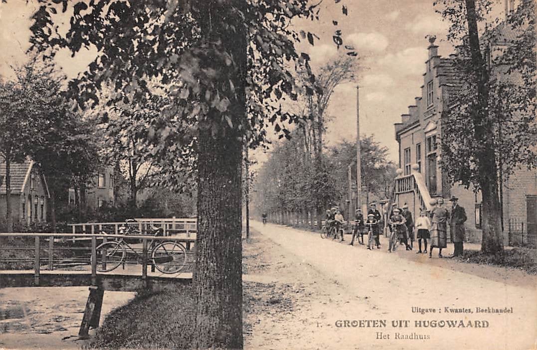 Hugowaard Raadhuis Middenweg fiets carbidlamp Heerhugowaard, Verzamelen, Verzenden, Voor 1920, Gelopen, Noord-Holland