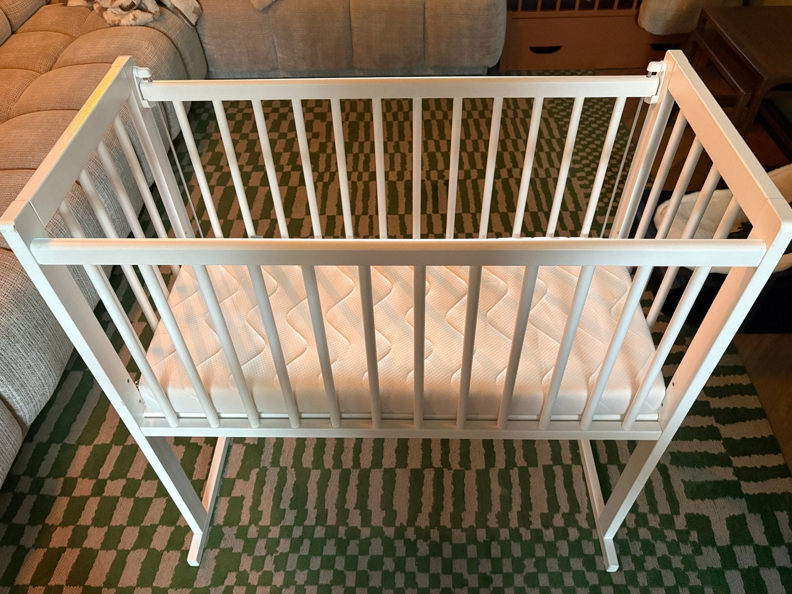 Petite Amélie Co-sleeper met matras en nieuwe banden, Ophalen, Gebruikt, Wieg