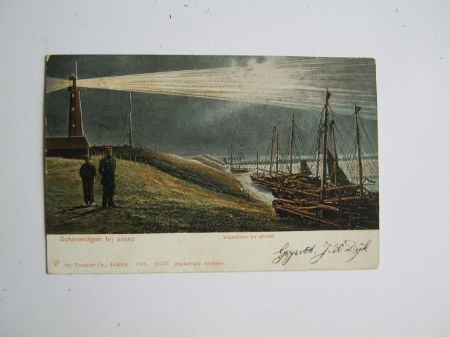Ansichtkaarten Nederland, TC 5-40 Scheveningen bij avond1904, Verzenden, Voor 1920, Gelopen, Zuid-Holland