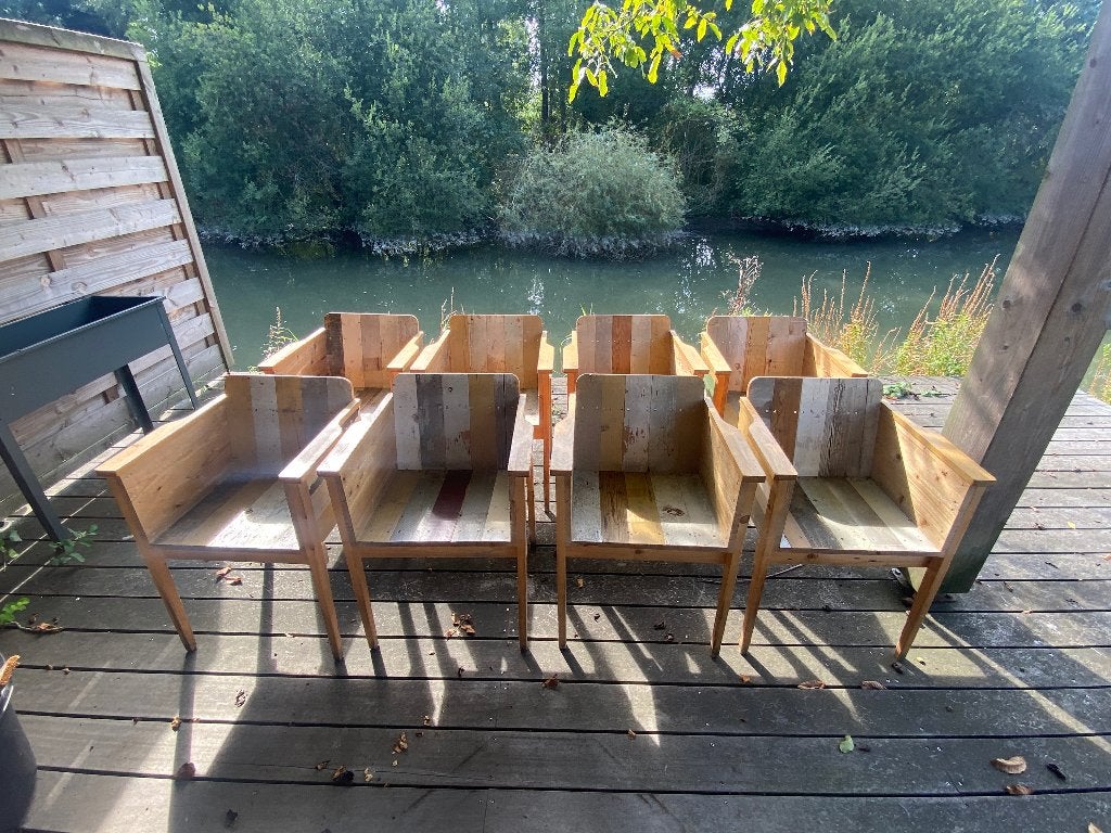 Piet Hein Eek stoelen, PHE kuipstoelen, sloophout, Ophalen, Gebruikt, Overige kleuren, Piet Hein Eek