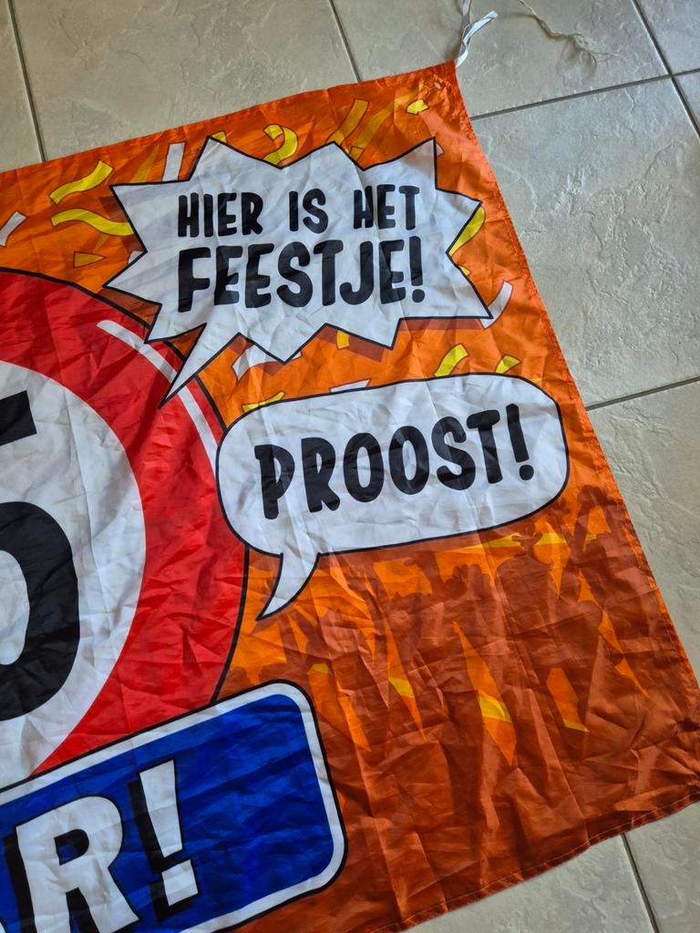 65 jaar grote gevel vlag, Ophalen of Verzenden
