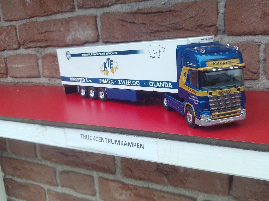 Tekno  Scania  4  serie  van  Kropfeld., Hobby en Vrije tijd, Modelauto's | 1:50, Ophalen of Verzenden, Zo goed als nieuw, Bus of Vrachtwagen