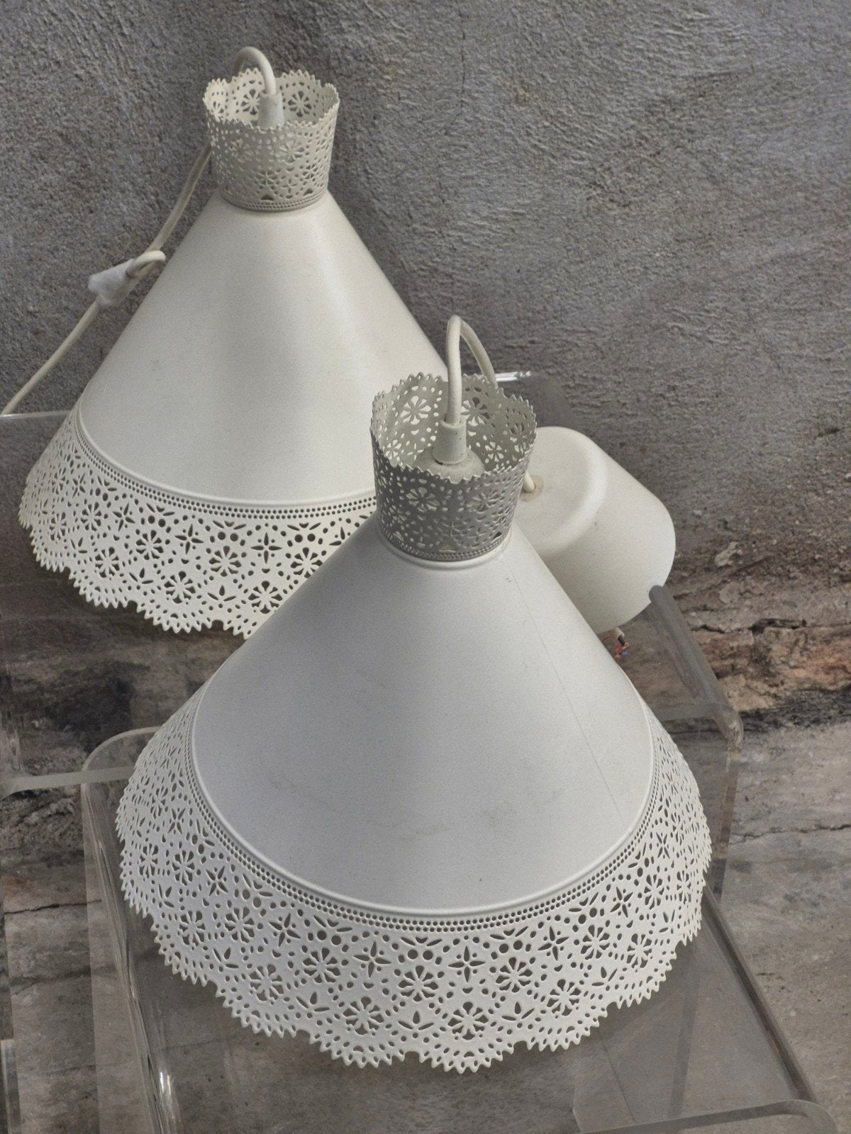 2 stuks witte IKEA Mölndal hanglamp setprijs, Ophalen of Verzenden, Gebruikt, Metaal