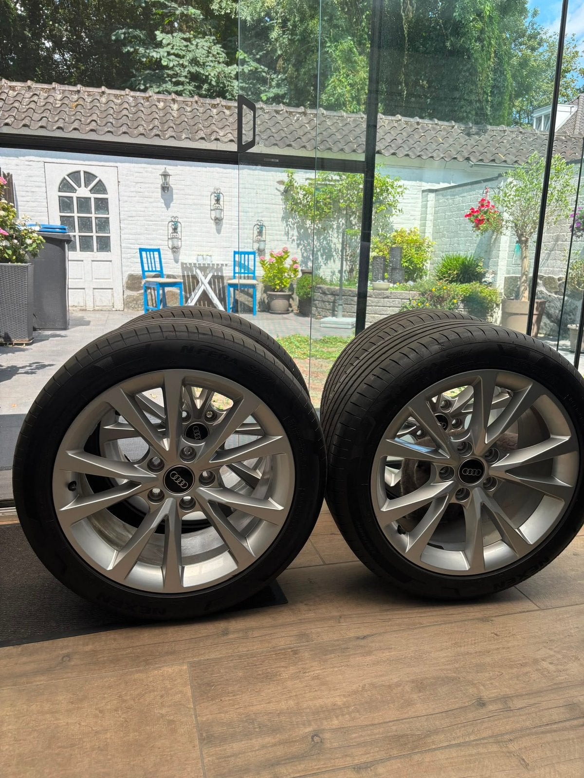 Audi velgen incl Banden, Ophalen, Gebruikt, Banden en Velgen, 17 inch