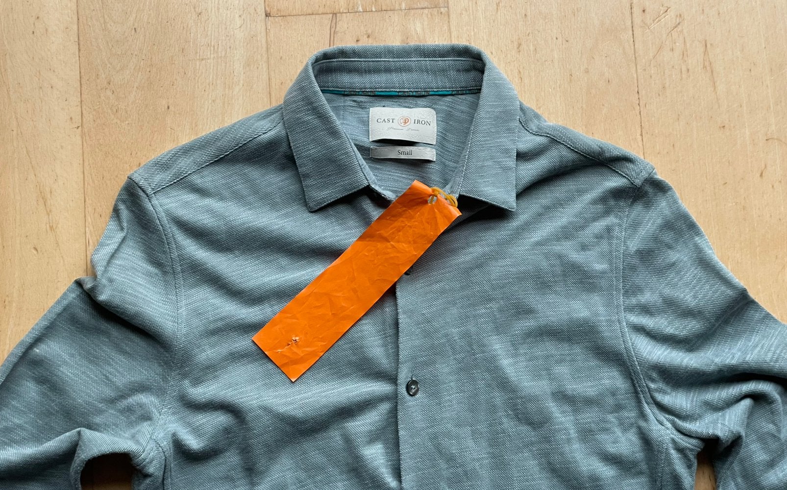 Cast Iron design slim fit shirt overhemd groen / grijs S, Ophalen of Verzenden, Grijs, Halswijdte 38 (S) of kleiner