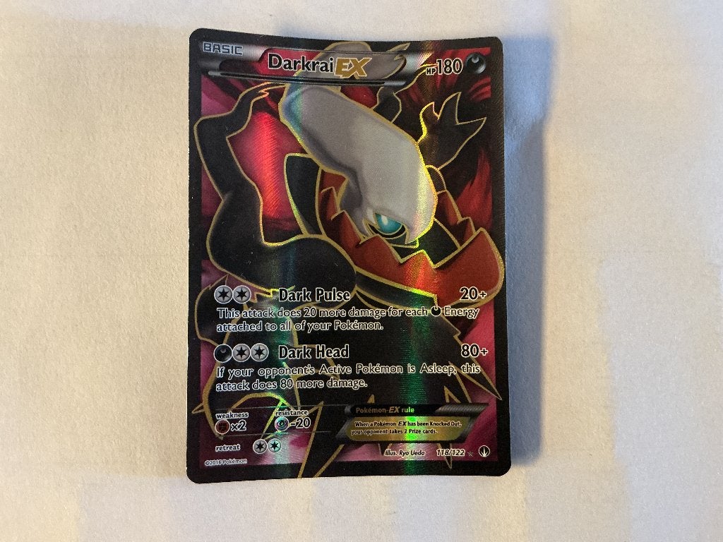Darkrai EX Pokémon Kaart - Basic EX 180 HP, Ophalen of Verzenden, Zo goed als nieuw, Losse kaart, Foil