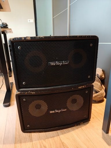 Set van 2 IMG Stage Line PAB-27P PA Speakers (200W / 8 Ohm, Gebruikt, Inclusief kabels, Overige typen, Ophalen