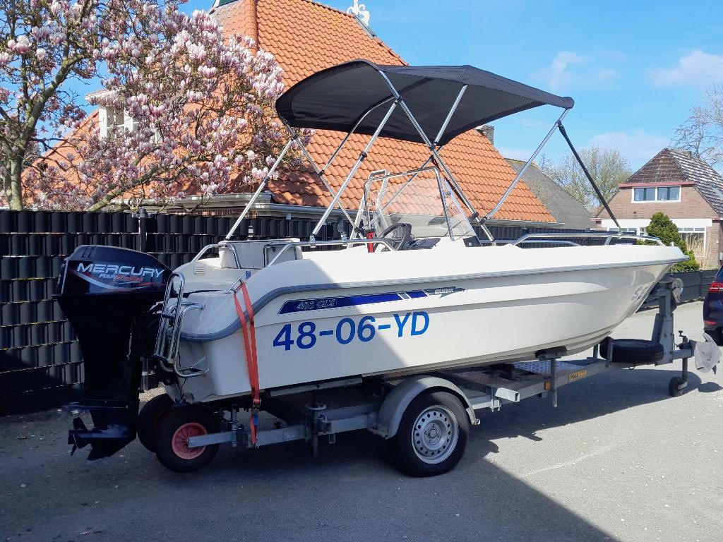 Super nette Uttern Ornvik 485 / Mercury 25 pk /trailer, Ophalen, 10 tot 30 pk, Zo goed als nieuw, 3 tot 6 meter