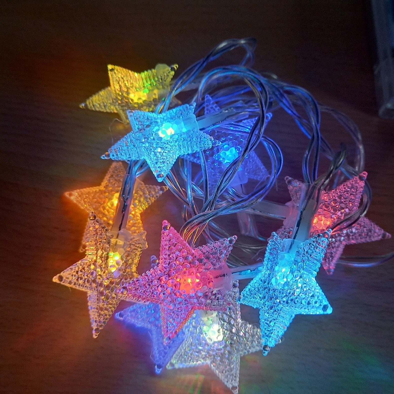 Leuke gekleurde sterren Kerstverlichting op batterijen, Diversen, Kerst, Ophalen of Verzenden