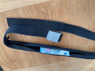 Reisgeld riem,  anti-diefstal riem., Zwart, Tailleriem, Ophalen of Verzenden, Zo goed als nieuw