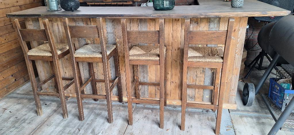 Te koop: Barkrukken, Ophalen, Gebruikt, Hout, 60 tot 90 cm