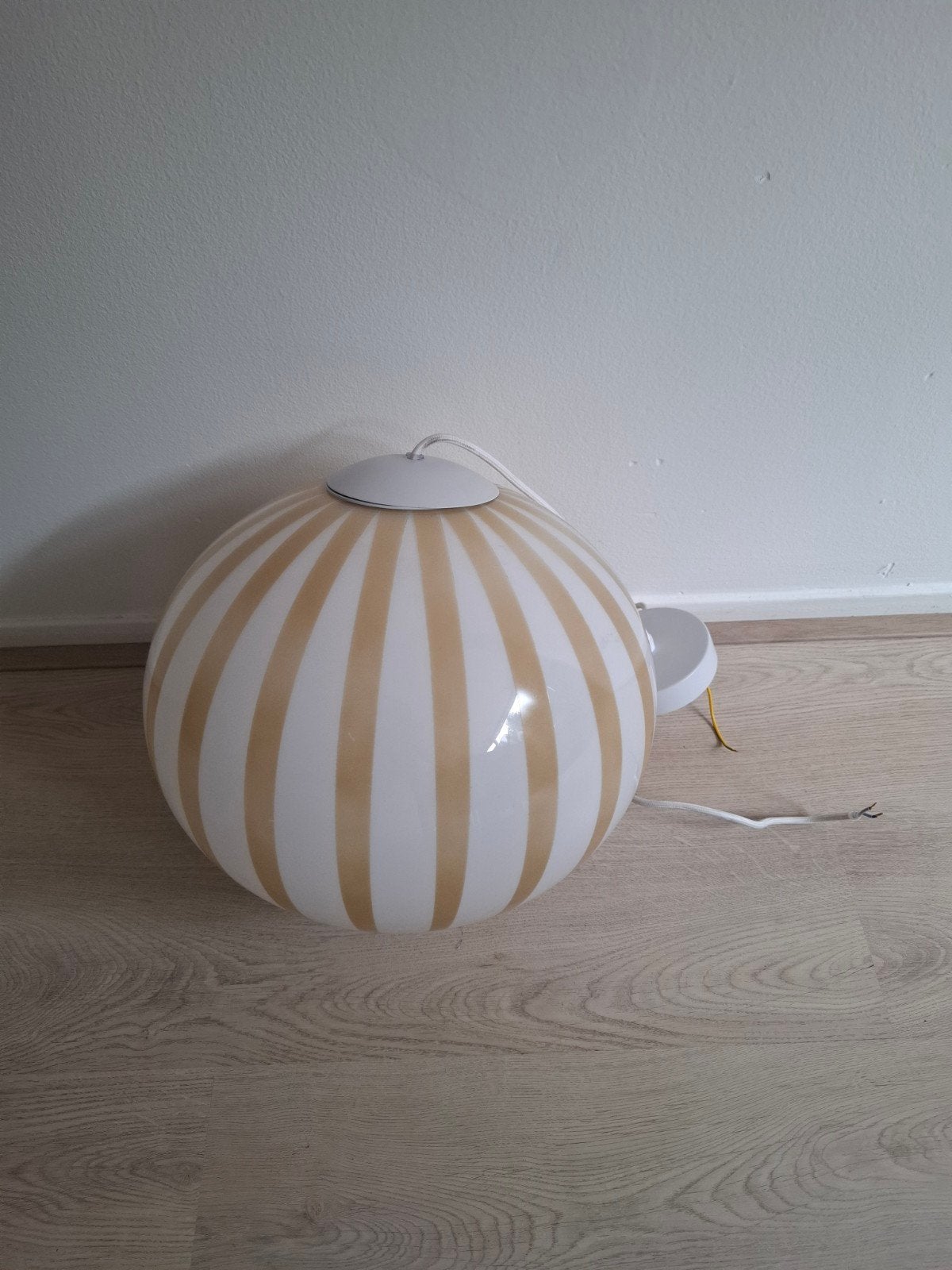Gestreepte glazen bol hanglamp, Ophalen, Minder dan 50 cm, Minder dan 25 cm, Minder dan 100 cm