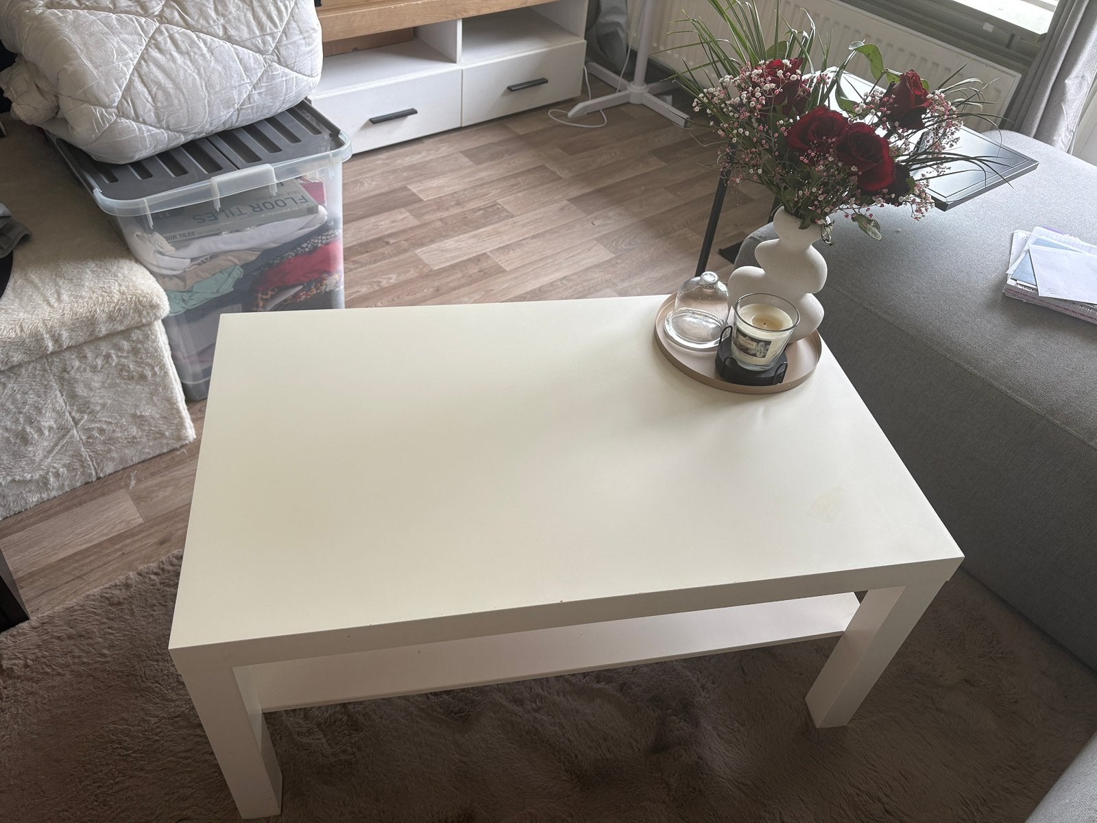 IKEA Salontafel (wit) te koop, Huis en Inrichting, Tafels | Salontafels, Gebruikt, Minder dan 50 cm, Rechthoekig, 50 tot 100 cm