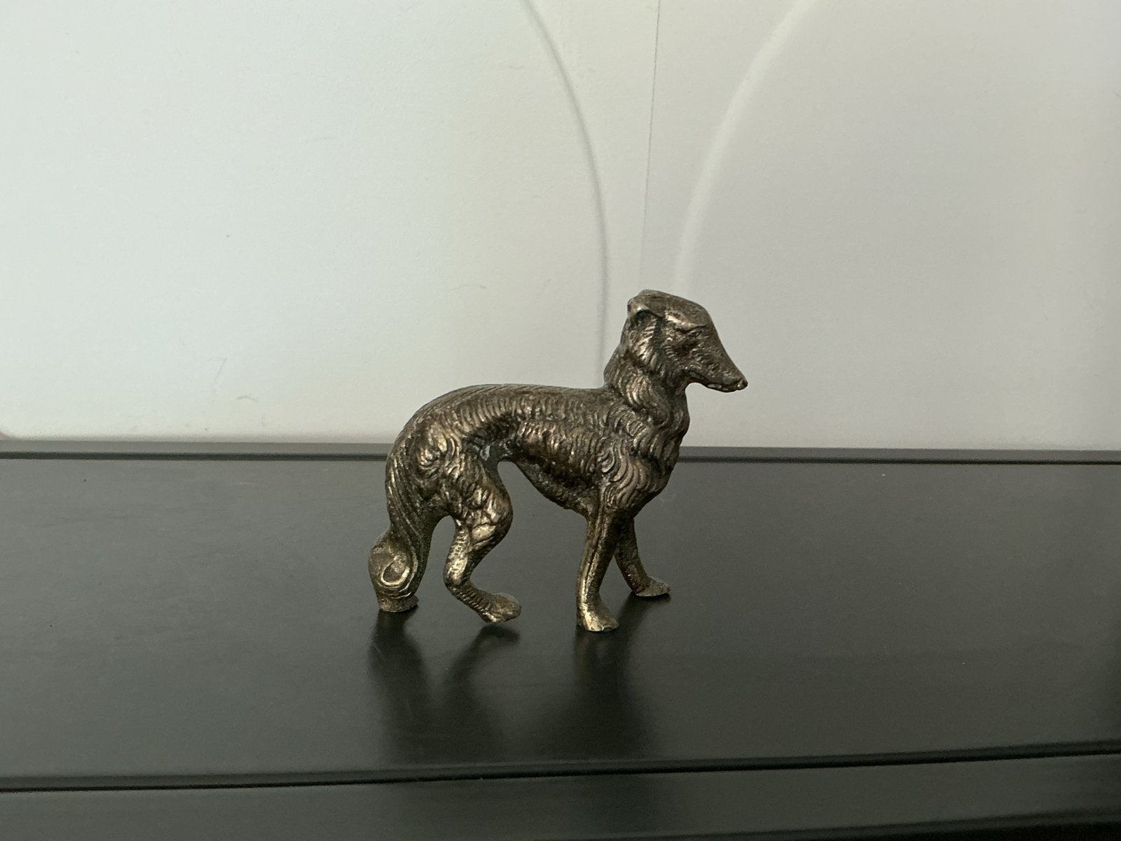 Vintage Windhond Beeldje - Metaal, Antiek en Kunst, Ophalen of Verzenden