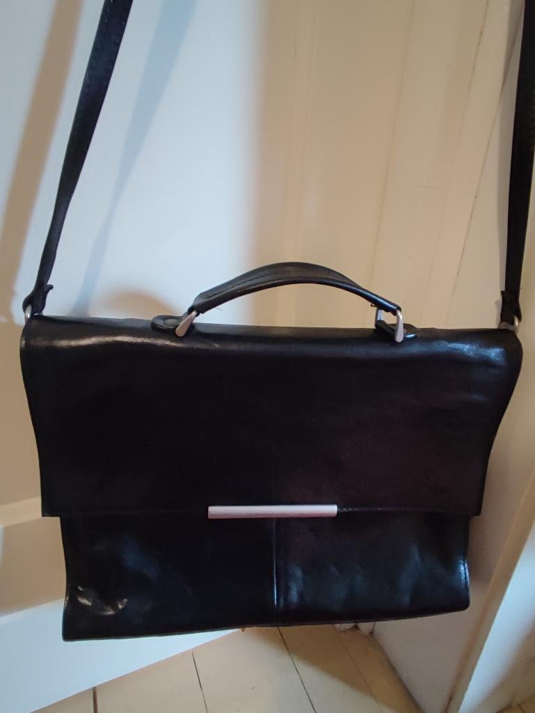 Zwarte dames handtas/laptoptas/aktentas, Ophalen of Verzenden, Zwart, Handtas