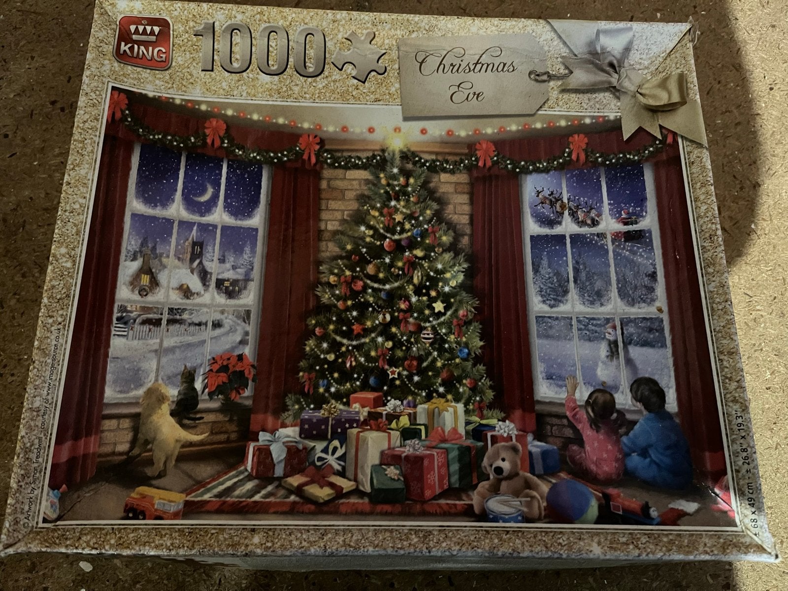 King Kerstpuzzel Christmas Eve 1000 stukjes, Ophalen of Verzenden, Meer dan 50 stukjes, Nieuw, 6 jaar of ouder