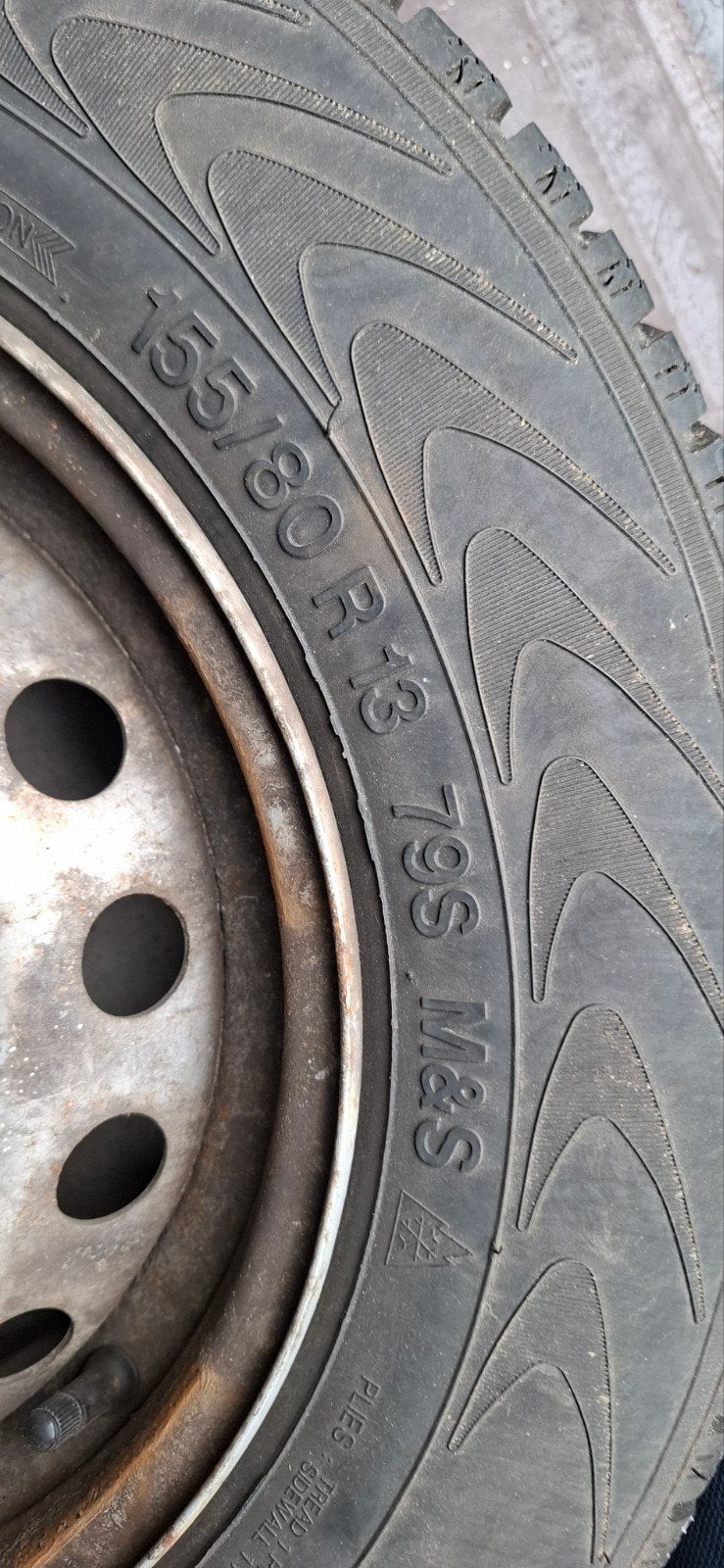 4 winterbanden op velg voor fiat panda (model va 2008), Ophalen, Gebruikt