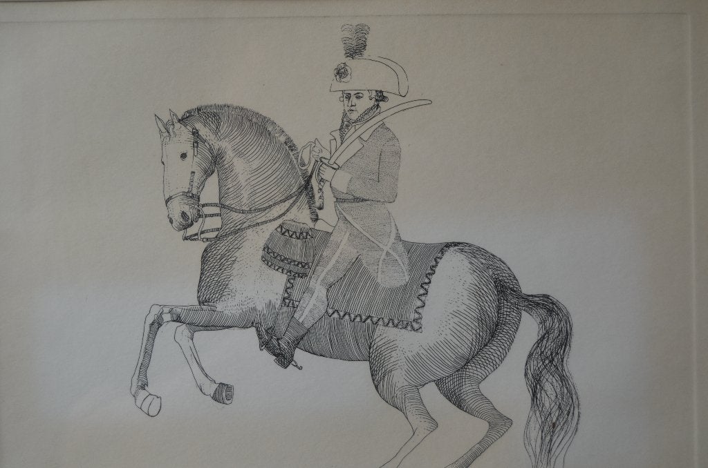 2 Etsen Aat Verhoog pendant gedrukt, gesigneerd/genummerd, 41 cm, Militair, Ophalen of Verzenden, Gesigneerd