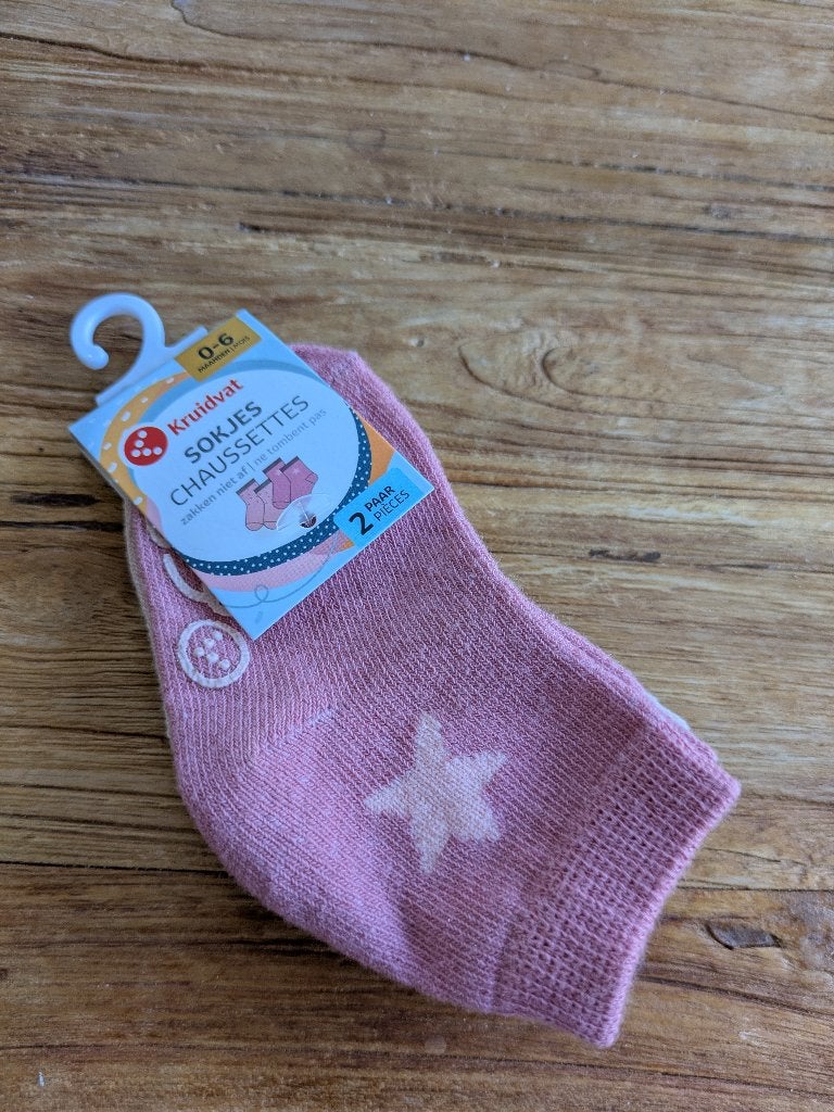 Schattige baby sokjes 0-6 maanden roze, Kinderen en Baby's, Nieuw, Kruidvat, Sokjes, Verzenden