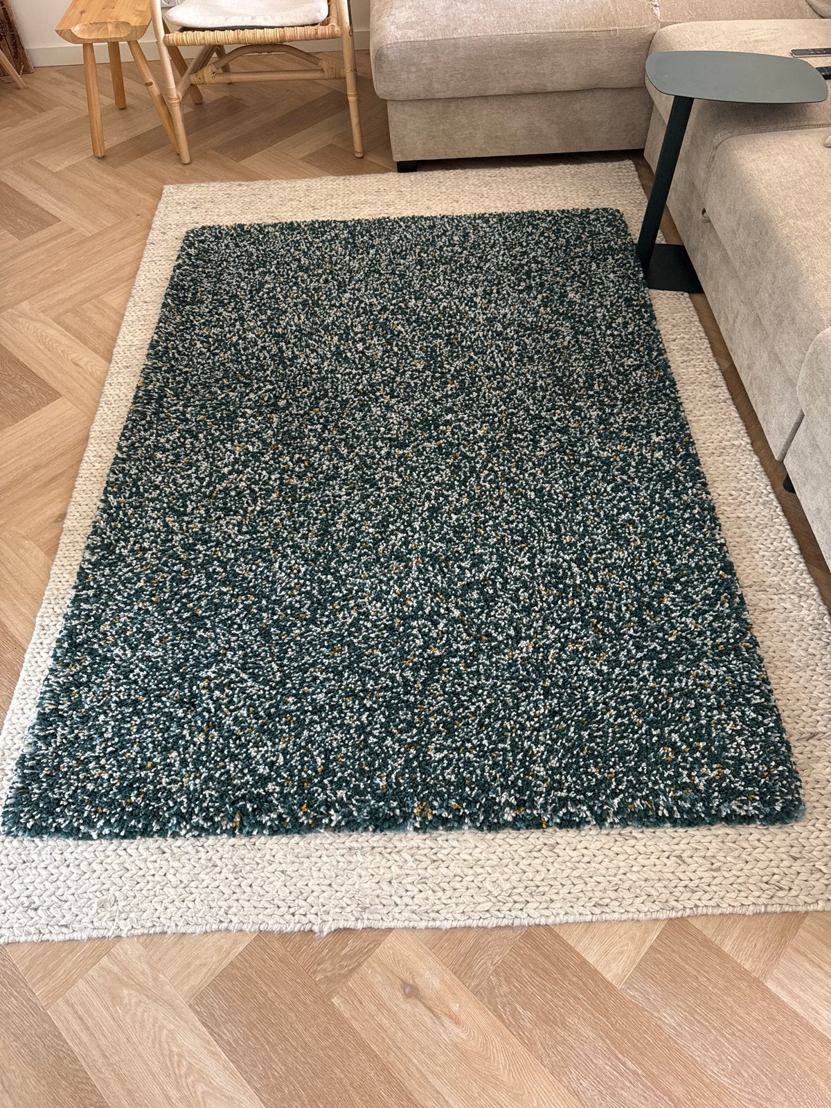Ikea Vindum 133*180 blauw / groen vloerkleed, Huis en Inrichting, Stoffering | Tapijten en Kleden, Ophalen, 100 tot 150 cm, Zo goed als nieuw