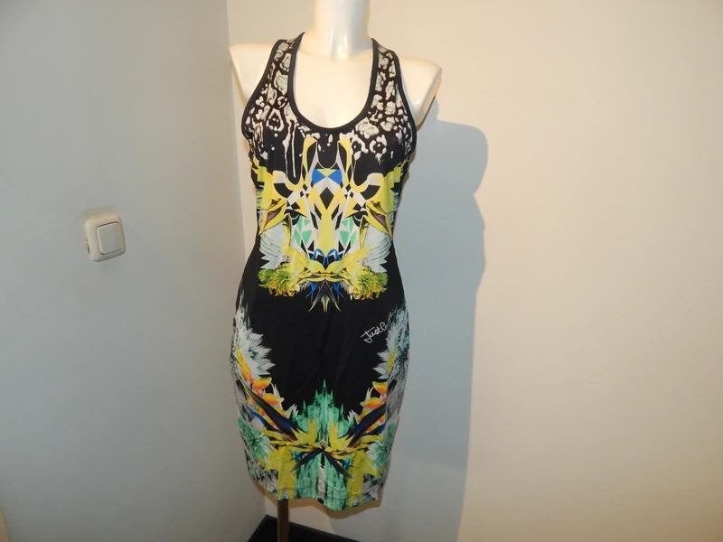Cavalli prachtige stretch jurk apart print kleur merk stof44, Kleding | Dames, Maat 38/40 (M), Zo goed als nieuw, Knielengte, Just Cavalli