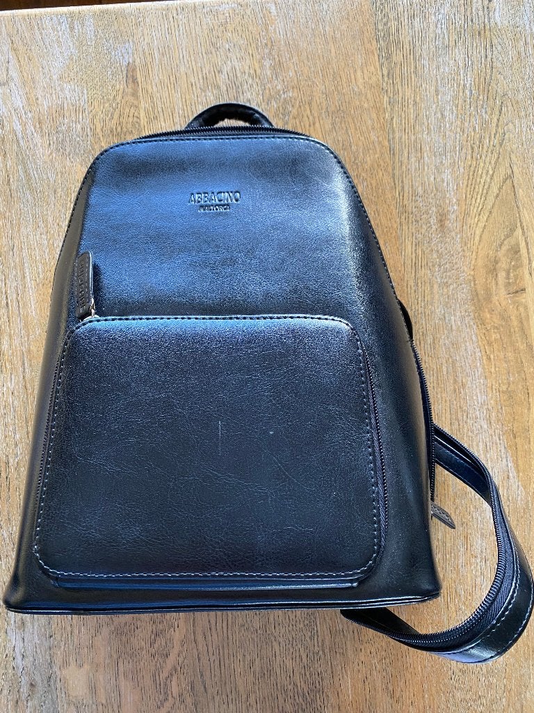 Lederen rugzakje, Ophalen of Verzenden, Gebruikt, Zwart, Handtas