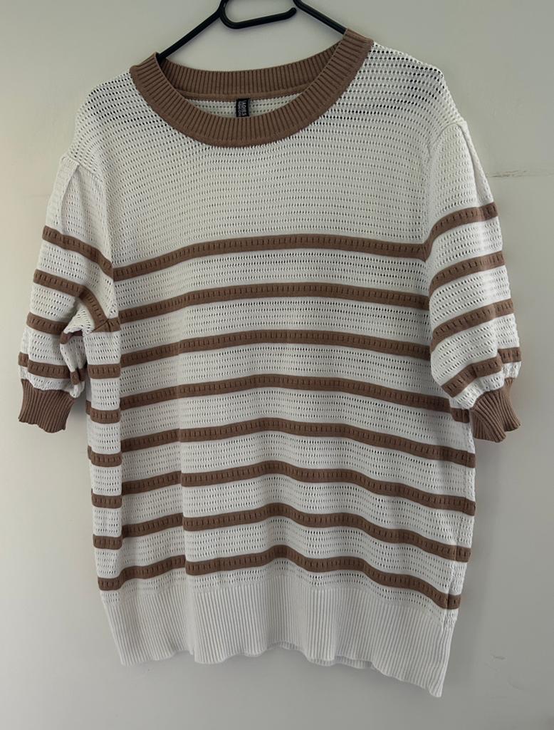 Wibra / Jel gebreid t-shirt maat 46 / 48, Kleding | Dames, Wit, Maat 46/48 (XL) of groter, Ophalen of Verzenden, Zo goed als nieuw