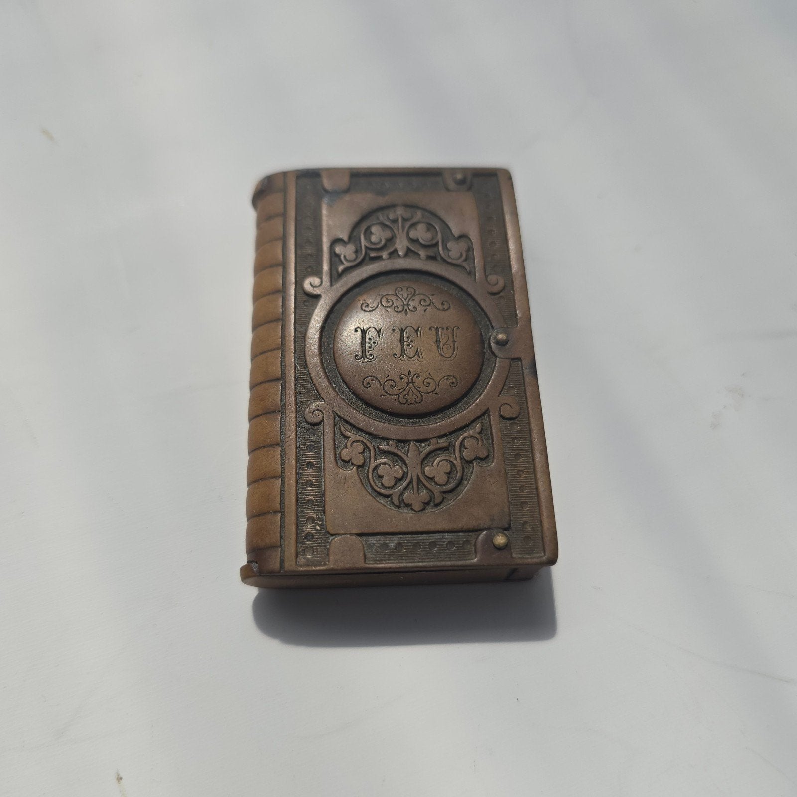 Prachtige bakelieten vesta case / tondeldoos 19e eeuws, Ophalen of Verzenden