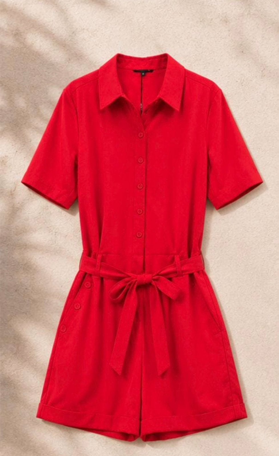 Mi Piace travelstof jumpsuit kort maat: XS Red, Kleding | Dames, Jumpsuits, Ophalen of Verzenden, Zo goed als nieuw, Maat 34 (XS) of kleiner