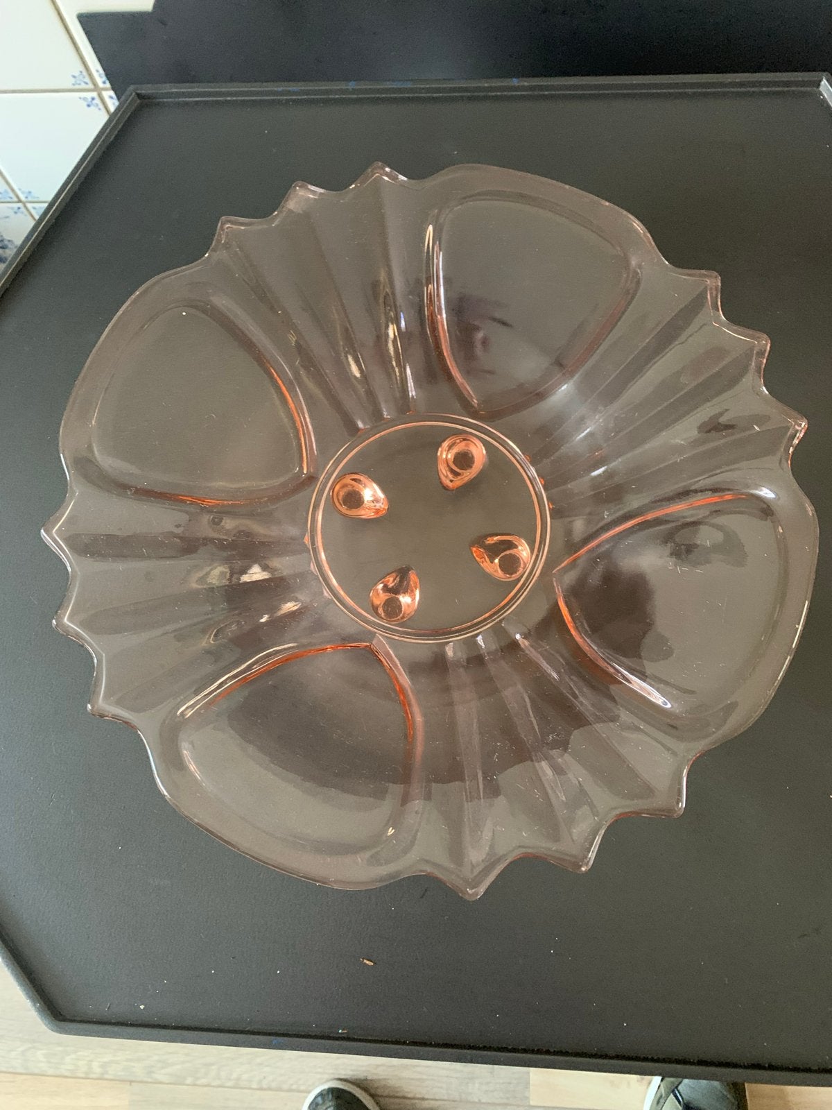 Vintage Roze Glazen Schaal, Antiek en Kunst, Antiek | Schalen, Ophalen