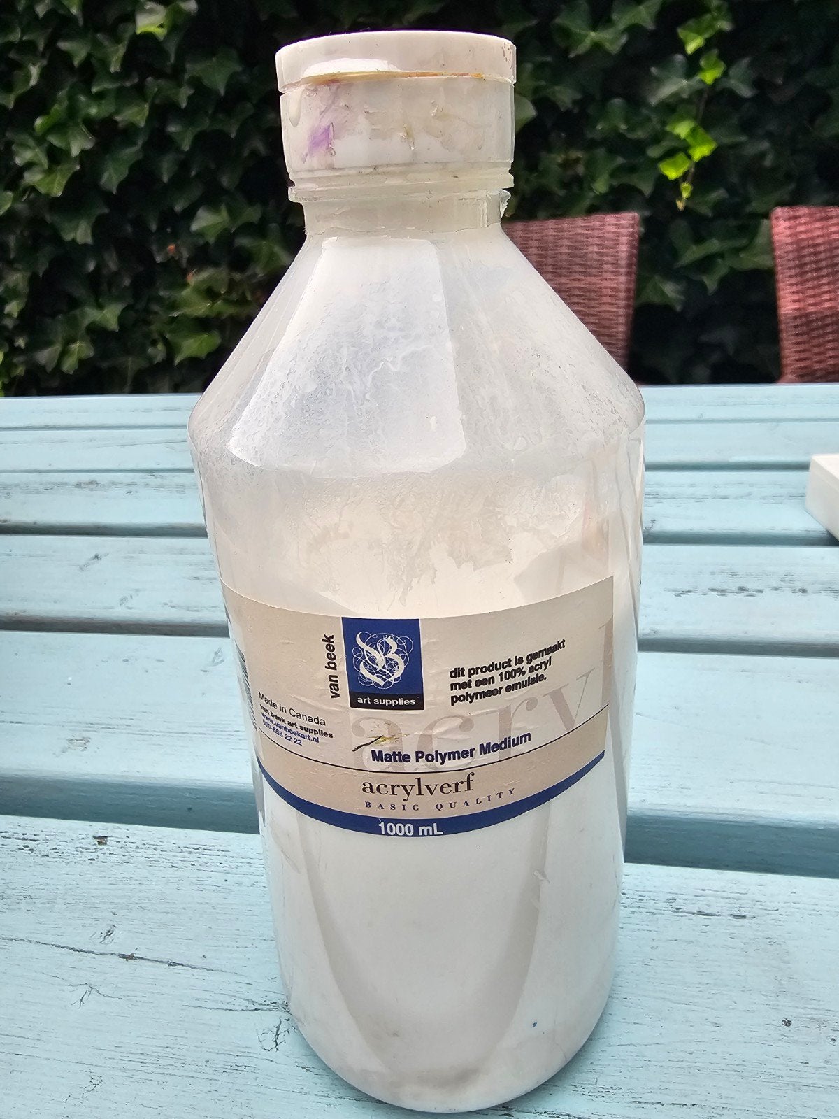 Van Beek Acrylverf Mat Polymeer Medium 1000ml, Ophalen of Verzenden, Gebruikt, Acrylverf