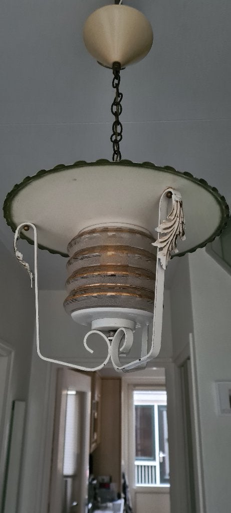 Antiek hanglampje, Ophalen, Zo goed als nieuw, Glas, E27 (groot)