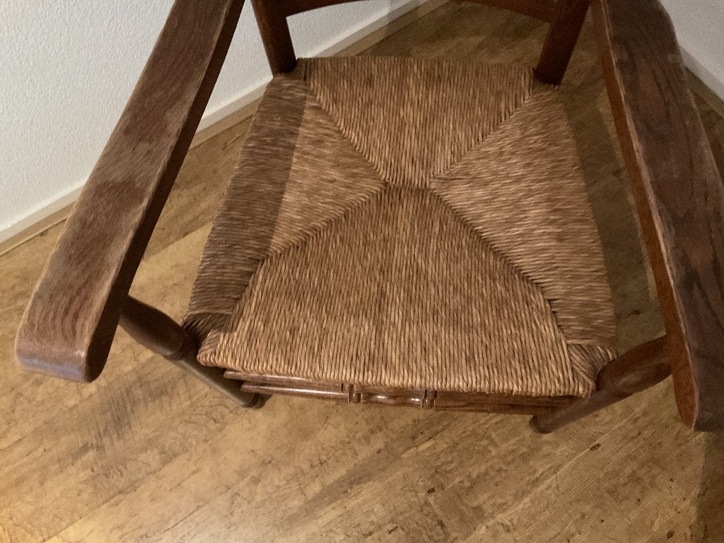 Massief eiken stoel te koop, Ophalen, Gebruikt, Eikenhout, 50 tot 100 cm