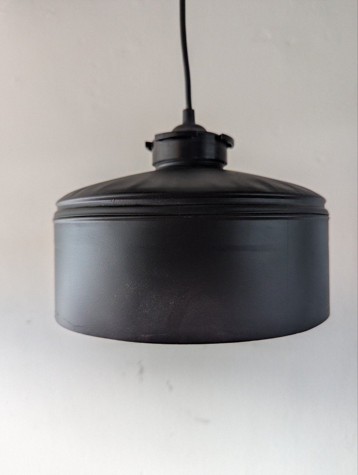 Zwarte Hanglamp  van koffiebus, Industrieel, Modern, Zo goed als nieuw, Metaal, E27 (groot)