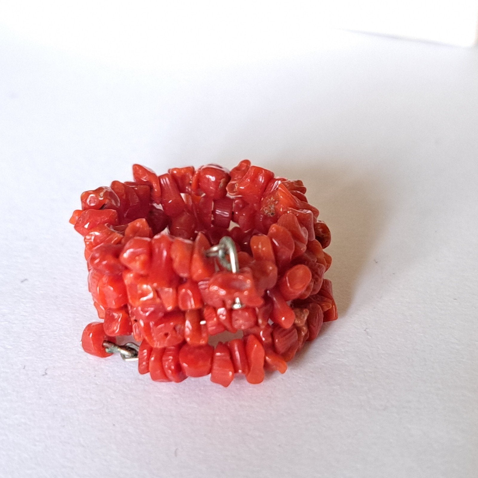 Bloedkoraal ring koraal, Sieraden, Tassen en Uiterlijk, Verzenden, 17 tot 18, Dame, Rood