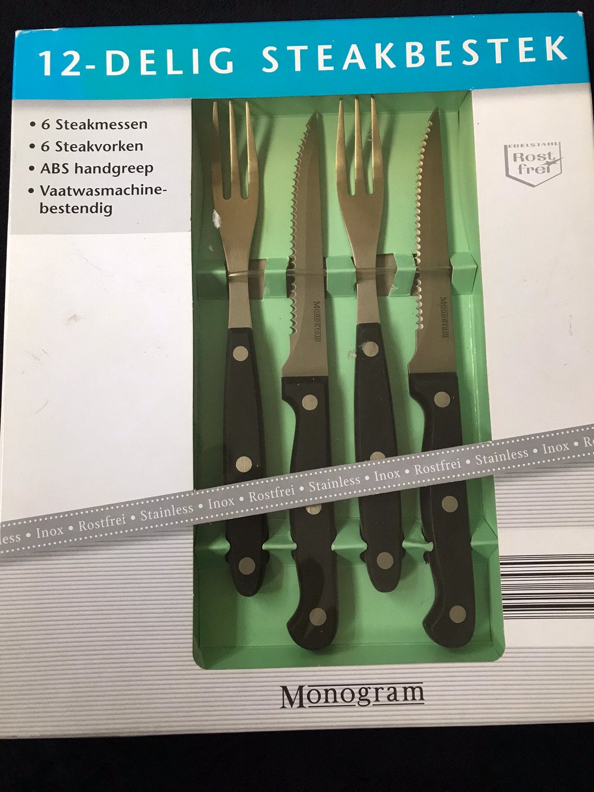 12 delig steak bestek rvs, Ophalen of Verzenden, Nieuw