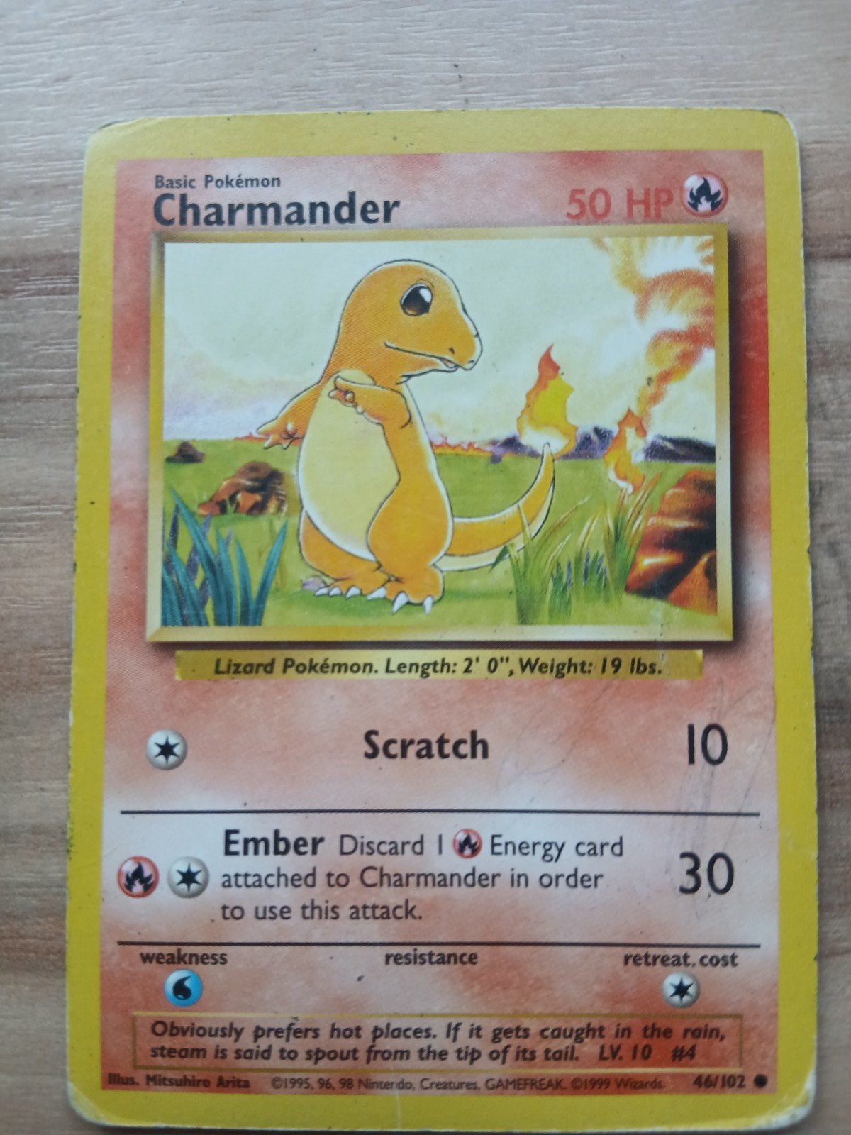 Pokémon Kaart: Charmander (Basis Set, 46/102), Hobby en Vrije tijd, Ophalen of Verzenden, Gebruikt, Losse kaart